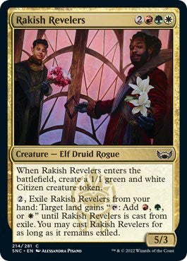 Rakish Revelers (SNC) #214 Common (Foil Lightly Played) Streets of New Capenna Magic: The Gathering: 2022