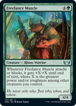 Freelance Muscle (SNC) #147 Uncommon (Lightly Played) Streets of New Capenna Magic: The Gathering: 2022