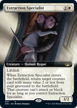 Extraction Specialist Extended Art (SNC) #407 Rare (Near Mint) Streets of New Capenna Magic: The Gathering: 2022