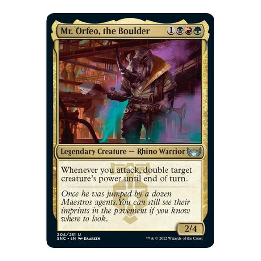 Mr. Orfeo, the Boulder (SNC) #204 Uncommon Streets of New Capenna Magic: The Gathering: 2022