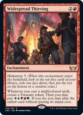 Widespread Thieving (SNC) #130 Rare (Moderately Played) Streets of New Capenna Magic: The Gathering: 2022