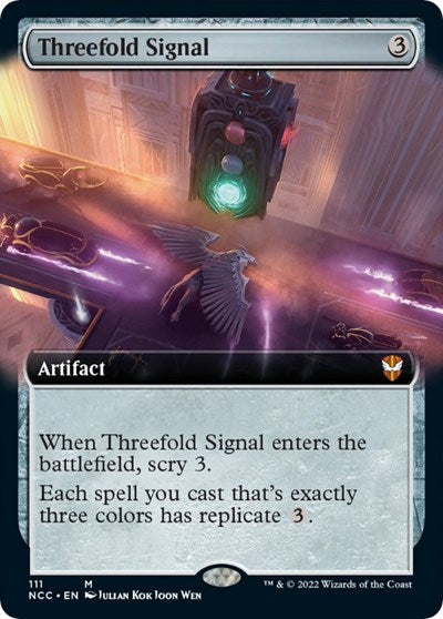 Threefold Signal Extended Art (NCC) #111 Mythic Rare (Near Mint) Commander: Streets of New Capenna Magic: The Gathering: 2022