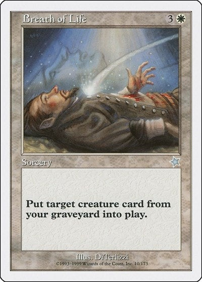 Breath of Life (S99) #10 Uncommon (Moderately Played) Starter 1999 Magic: The Gathering: 1999