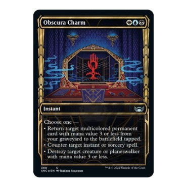 Obscura Charm (Gilded Foil) (SNC) #388 Uncommon (Foil Near Mint) Streets of New Capenna Magic: The Gathering: 2022