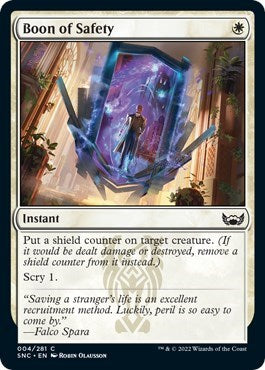 Boon of Safety (SNC) #4 Common Streets of New Capenna Magic: The Gathering: 2022