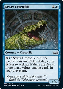 Sewer Crocodile (SNC) #60 Common (Foil Lightly Played) Streets of New Capenna Magic: The Gathering: 2022