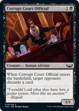 Corrupt Court Official (SNC) #70 Common (Lightly Played) Streets of New Capenna Magic: The Gathering: 2022