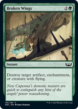 Broken Wings (SNC) #136 Common (Lightly Played) Streets of New Capenna Magic: The Gathering: 2022