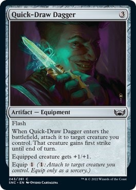Quick Draw Dagger (SNC) #243 Common (Lightly Played) Streets of New Capenna Magic: The Gathering: 2022