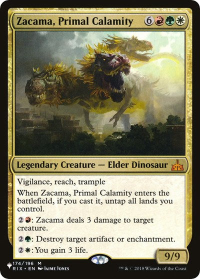 Zacama, Primal Calamity (LIST) #RIX-174 Mythic Rare (Lightly Played) The List Reprints Magic: The Gathering: 2026