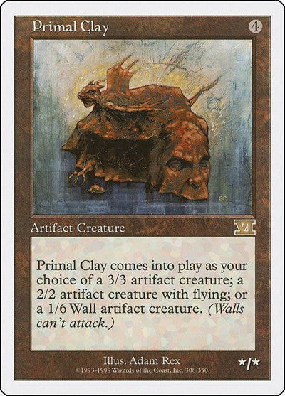Primal Clay (6ED) #308 Rare (Heavily Played) Classic Sixth Edition Magic: 1999