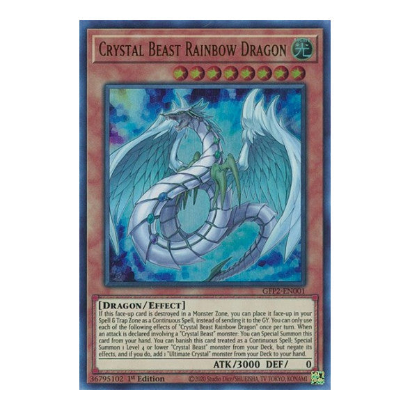 Crystal Beast Rainbow Dragon (GFP2) #GFP2-EN001 Ultra Rare (1st Edition Near Mint) Ghosts From the Past: The 2nd Haunting YuGiOh: 2022