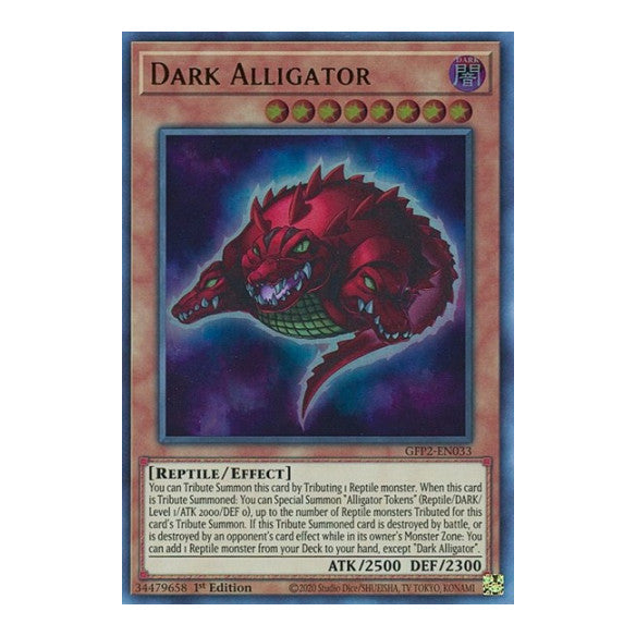 Dark Alligator (GFP2) #GFP2-EN033 Ultra Rare (1st Edition Lightly Played) Ghosts From the Past: The 2nd Haunting YuGiOh: 2022