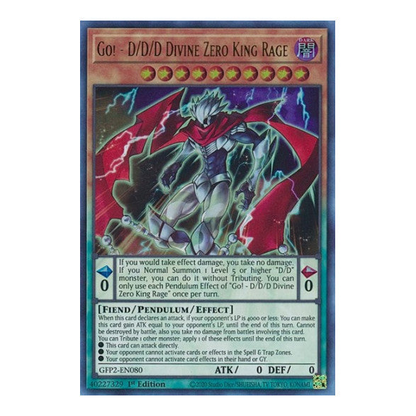 Go! - D/D/D Divine Zero King Rage (GFP2) #GFP2-EN080 Ultra Rare (1st Edition Near Mint) Ghosts From the Past: The 2nd Haunting YuGiOh: 2022