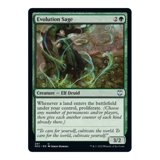 Evolution Sage (NCC) #287 Uncommon (Lightly Played) Commander: Streets of New Capenna Magic: The Gathering: 2022