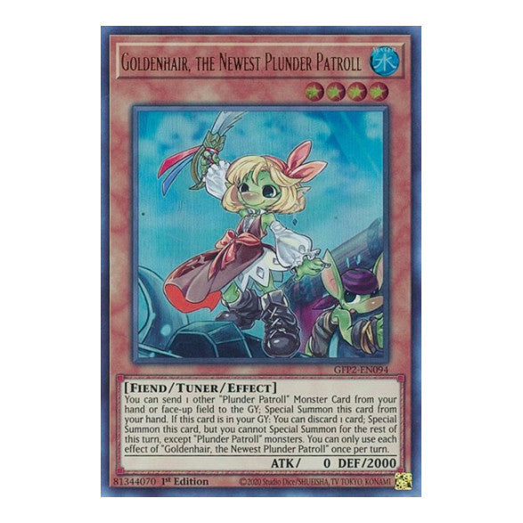 Goldenhair, the Newest Plunder Patroll (GFP2) #GFP2-EN094 Ultra Rare (1st Edition Near Mint) Ghosts From the Past: The 2nd Haunting YuGiOh: 2022