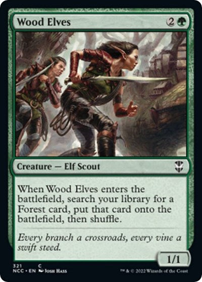Wood Elves (NCC) #321 Common (Lightly Played) Commander: Streets of New Capenna Magic: The Gathering: 2022