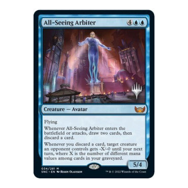 All-Seeing Arbiter (PPSNC) #34 Mythic Rare (Lightly Played) Promo Pack: Streets of New Capenna Magic: The Gathering: 2022