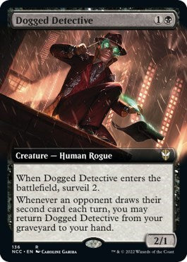 Dogged Detective Extended Art (NCC) #136 Rare (Lightly Played) Commander: Streets of New Capenna Magic: The Gathering: 2022