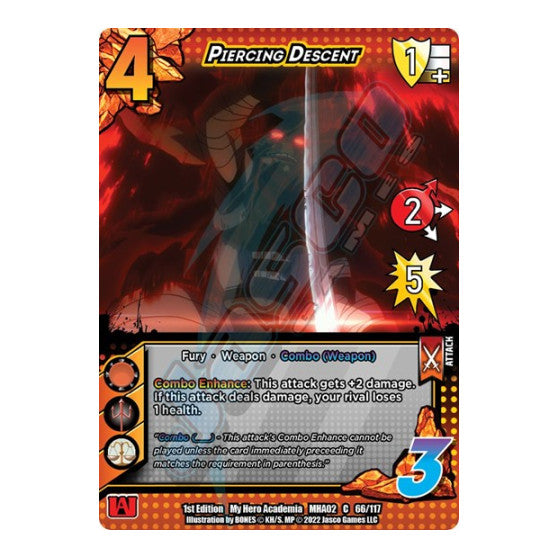 Piercing Descent (MHA2) #66/117 Common (1st Edition Normal Lightly Played) UniVersus: My Hero Academia: Crimson Rampage UniVersus: 2022