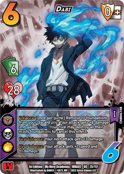 Dabi (MHA2) #73/117 Uncommon (1st Edition Normal Lightly Played) UniVersus: My Hero Academia: Crimson Rampage UniVersus: 2022