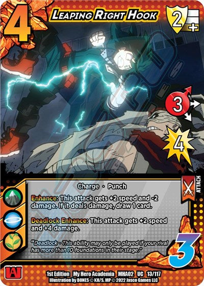 Leaping Right Hook (MHA2) #13/117 Uncommon (1st Edition Normal Lightly Played) UniVersus: My Hero Academia: Crimson Rampage UniVersus: 2022