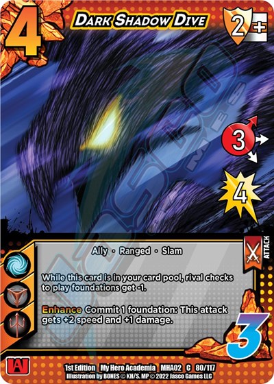 Dark Shadow Dive (MHA2) #80/117 Common UniVersus: My Hero Academia: Crimson Rampage UniVersus: 2022