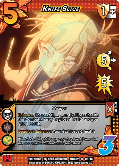Knife Slice (MHA2) #86/117 Common (1st Edition Normal Lightly Played) UniVersus: My Hero Academia: Crimson Rampage UniVersus: 2022
