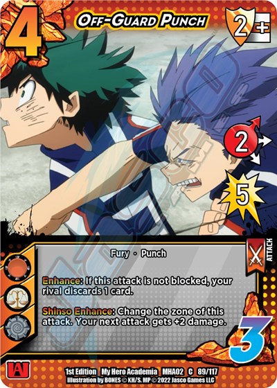 Off-Guard Punch (MHA2) #89/117 Common (1st Edition Normal Lightly Played) UniVersus: My Hero Academia: Crimson Rampage UniVersus: 2022
