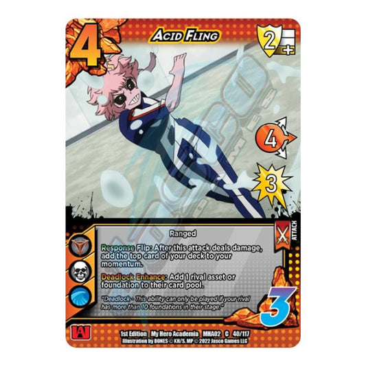 Acid Fling (MHA2) #40/117 Common (1st Edition Normal Lightly Played) UniVersus: My Hero Academia: Crimson Rampage UniVersus: 2022
