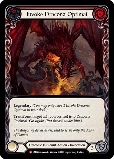 Invoke Dracona Optimai Dracona Optimai (UPR) #UPR006 Majestic (Near Mint) Uprising Flesh and Blood TCG: 2022
