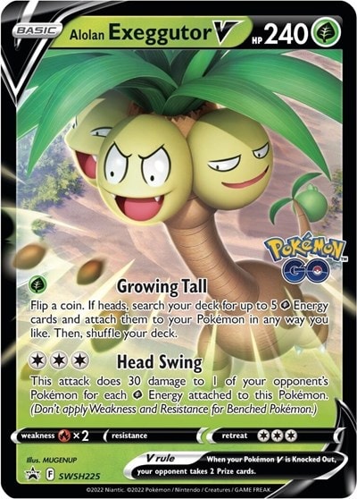 Alolan Exeggutor V - SWSH225 (SWSD) #SWSH225 Promo (Holofoil Near Mint) SWSH: Sword & Shield Promo Cards Pokemon: 2019