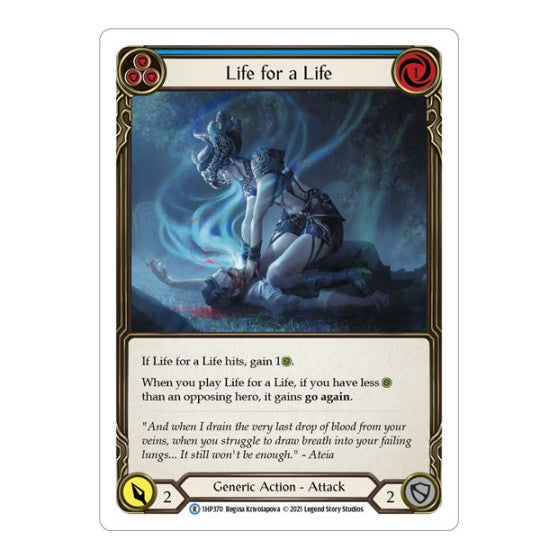 Life for a Life (Blue) (1HP) #1HP370 Rare (Lightly Played) History Pack Vol.1 Flesh and Blood TCG: 2022