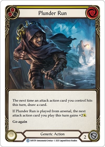 Plunder Run Yellow (1HP) #1HP379 Rare (Lightly Played) History Pack Vol.1 Flesh and Blood TCG: 2022