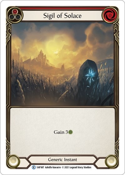 Sigil of Solace Red (1HP) #1HP387 Rare (Lightly Played) History Pack Vol.1 Flesh and Blood TCG: 2022