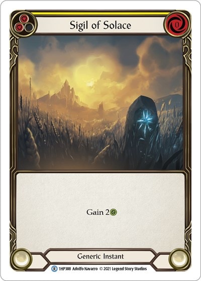 Sigil of Solace Yellow (1HP) #1HP388 Rare (Lightly Played) History Pack Vol.1 Flesh and Blood TCG: 2022