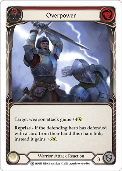 Overpower Red (1HP) #1HP153 Rare (Lightly Played) History Pack Vol.1 Flesh and Blood TCG: 2022