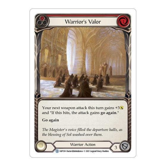 Warrior's Valor (Red) (1HP) #1HP159 Rare (Lightly Played) History Pack Vol.1 Flesh and Blood TCG: 2022