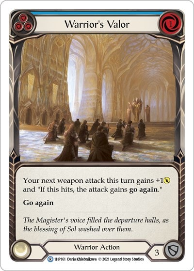 Warriors Valor Blue (1HP) #1HP161 Rare (Lightly Played) History Pack Vol.1 Flesh and Blood TCG: 2022
