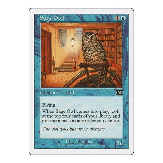 Sage Owl (6ED) #95 Common (Damaged) Classic Sixth Edition Magic: The Gathering: 1999