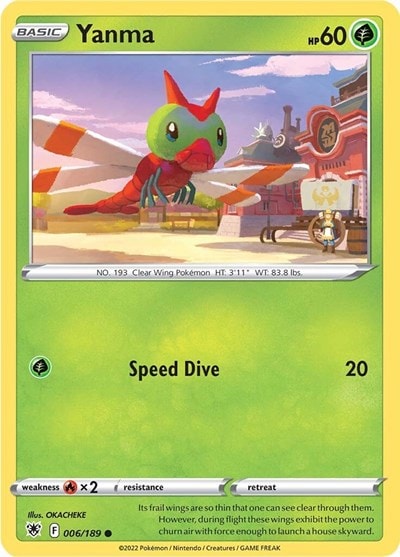 Yanma (SWSH10) #006/189 Common (Reverse Holofoil Near Mint) SWSH10: Astral Radiance Pokemon: 2022