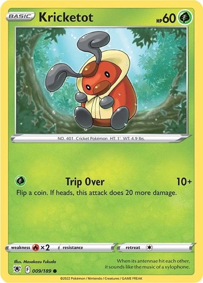 Kricketot (SWSH10) #009/189 Common (Reverse Holofoil Moderately Played) SWSH10: Astral Radiance Pokemon: 2022