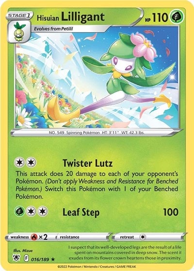 Hisuian Lilligant (SWSH10) #016/189 Holo Rare (Holofoil Near Mint) SWSH10: Astral Radiance Pokemon: 2022