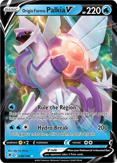 Origin Forme Palkia V (SWSH10) #039/189 Ultra Rare (Holofoil Near Mint) SWSH10: Astral Radiance Pokemon: 2022