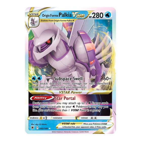 Origin Forme Palkia VSTAR (SWSH10) #040/189 Ultra Rare (Holofoil Near Mint) SWSH10: Astral Radiance Pokemon: 2022