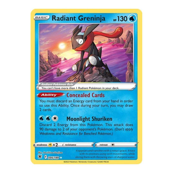 Radiant Greninja (SWSH10) #046/189 Radiant Rare SWSH10: Astral Radiance Pokemon: 2022