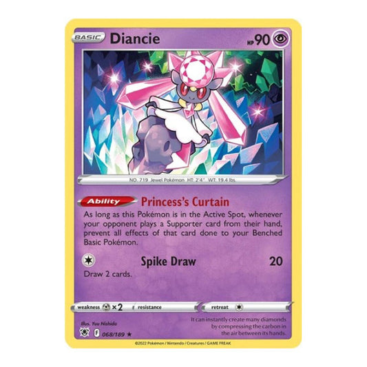 Diancie (SWSH10) #068/189 Holo Rare (Holofoil Near Mint) SWSH10: Astral Radiance Pokemon: 2022