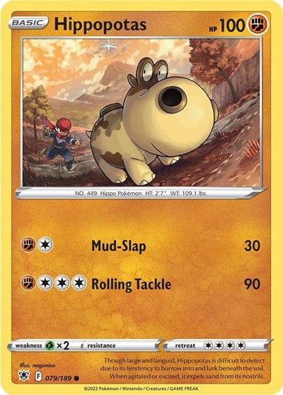 Hippopotas (SWSH10) #079/189 Common (Reverse Holofoil Near Mint) SWSH10: Astral Radiance Pokemon: 2022