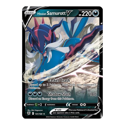 Hisuian Samurott V (SWSH10) #101/189 Ultra Rare (Holofoil Near Mint) SWSH10: Astral Radiance Pokemon: 2022