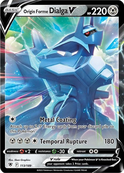 Origin Forme Dialga V (SWSH10) #113/189 Ultra Rare (Holofoil Near Mint) SWSH10: Astral Radiance Pokemon: 2022